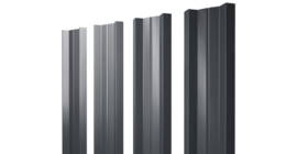 Штакетник М-образный А с прямым резом 0.4 PE-Matt-Double RAL 7024 мокрый асфальт