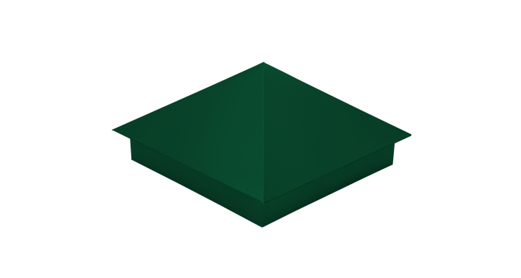 Колпак на столб 390х390мм 0.4 PE с пленкой RAL 6005 зеленый мох