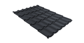 Металлочерепица классик GrandLine 0.45 PE Double RAL 7024 мокрый асфальт