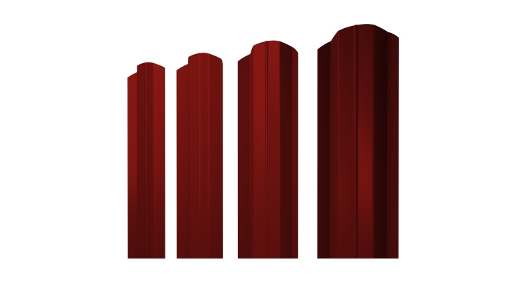 Штакетник М-образный В фигурный 0,45 PE RAL 3011 коричнево-красный