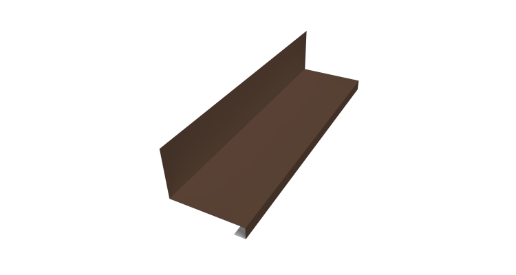 Планка примыкание нижнее к трубе для Кликфальц Pro Grand Line 0,5 Satin с пленкой RAL 8017 шоколад (3м)