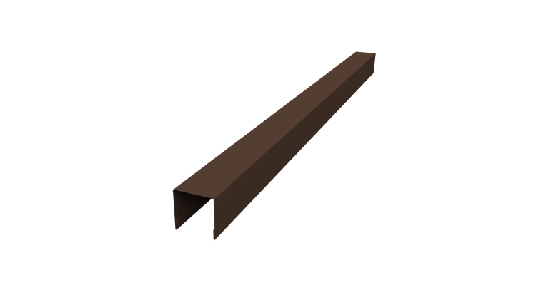 Планка вертикальная лицевая для забора жалюзи Palermo 0,5 Atlas X RAL 8017 шоколад (1,8м)