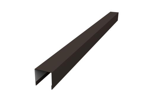Планка вертикальная лицевая для забора жалюзи Palermo 0,45 PE RR 32 темно-коричневый (2м)