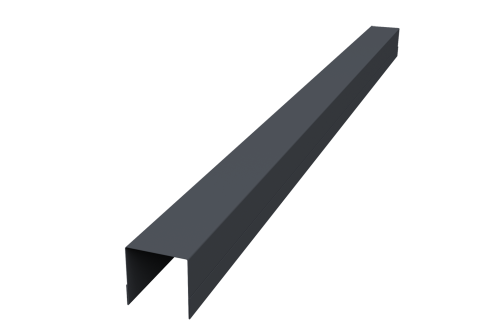 Планка вертикальная обратная для забора жалюзи Palermo 0,45 PE-Double RAL 7024 мокрый асфальт (2м)